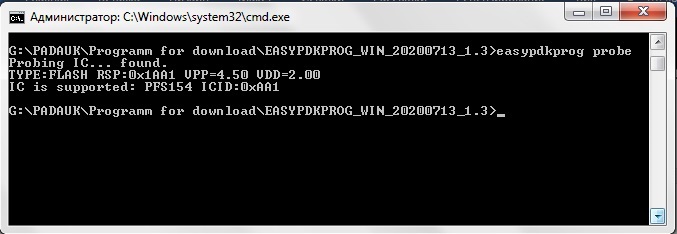 程序easypdkprog的答案,以防她看到程序員和微控制器:“探測IC......發現。